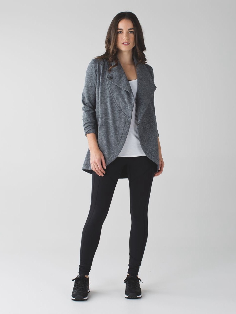 Lululemon That's A Wrap Sweater Snap Buttons sz 4 Grey with Pockets - Picture 3 of 14